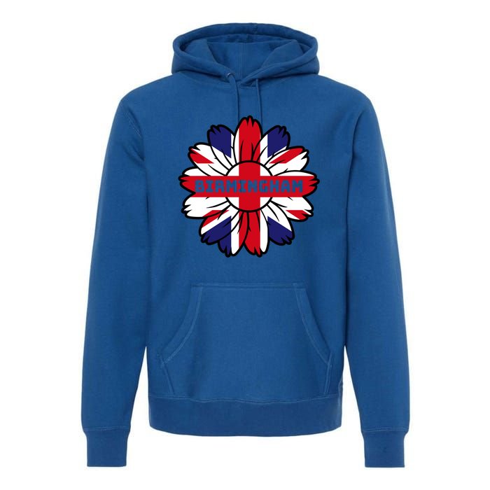 British Flag England Uk Sunflower Birmingham Union Jack Gift Premium Hoodie