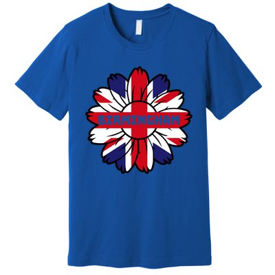 British Flag England Uk Sunflower Birmingham Union Jack Gift Premium T-Shirt