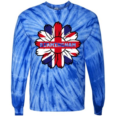 British Flag England Uk Sunflower Birmingham Union Jack Gift Tie-Dye Long Sleeve Shirt