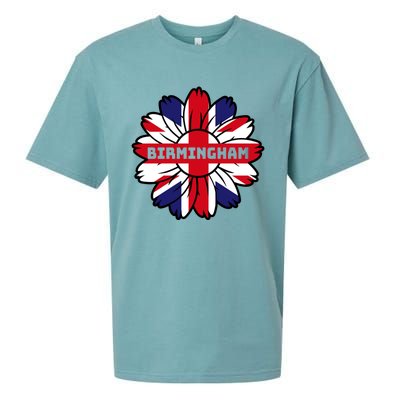 British Flag England Uk Sunflower Birmingham Union Jack Gift Sueded Cloud Jersey T-Shirt