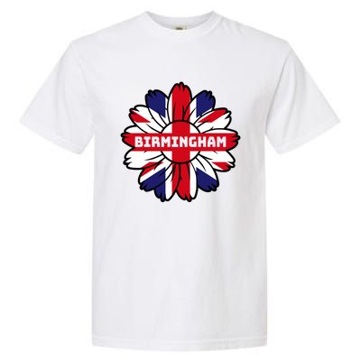 British Flag England Uk Sunflower Birmingham Union Jack Gift Garment-Dyed Heavyweight T-Shirt