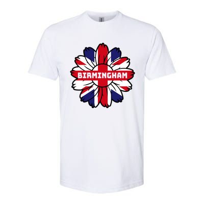 British Flag England Uk Sunflower Birmingham Union Jack Gift Softstyle CVC T-Shirt