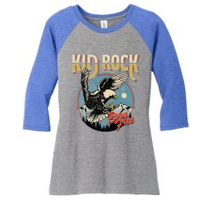 Born Free Eagle Women's Tri-Blend 3/4-Sleeve Raglan Shirt