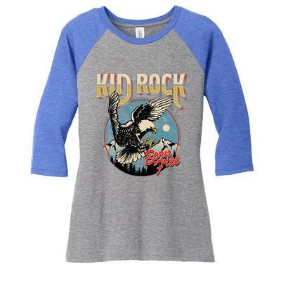 Born Free Eagle Women's Tri-Blend 3/4-Sleeve Raglan Shirt