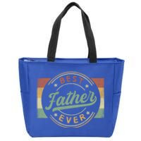 Best Father Ever Emblem FatherS Day Father Funny Gift Dad Gift Zip Tote Bag