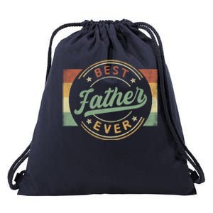 Best Father Ever Emblem FatherS Day Father Funny Gift Dad Gift Drawstring Bag