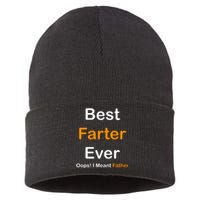 Best Farter Ever Oops I Meant Father Funny Dad Gift Sustainable Knit Beanie