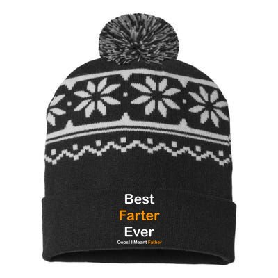 Best Farter Ever Oops I Meant Father Funny Dad Gift USA-Made Snowflake Beanie