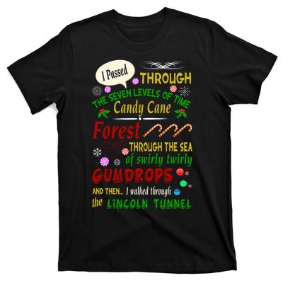 Buddy Funny Elf Christmas Candy Cane Forest, Sea Of Swirly Twirly Gum Drops, An T-Shirt