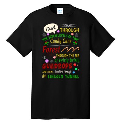 Buddy Funny Elf Christmas Candy Cane Forest, Sea Of Swirly Twirly Gum Drops, An Tall T-Shirt