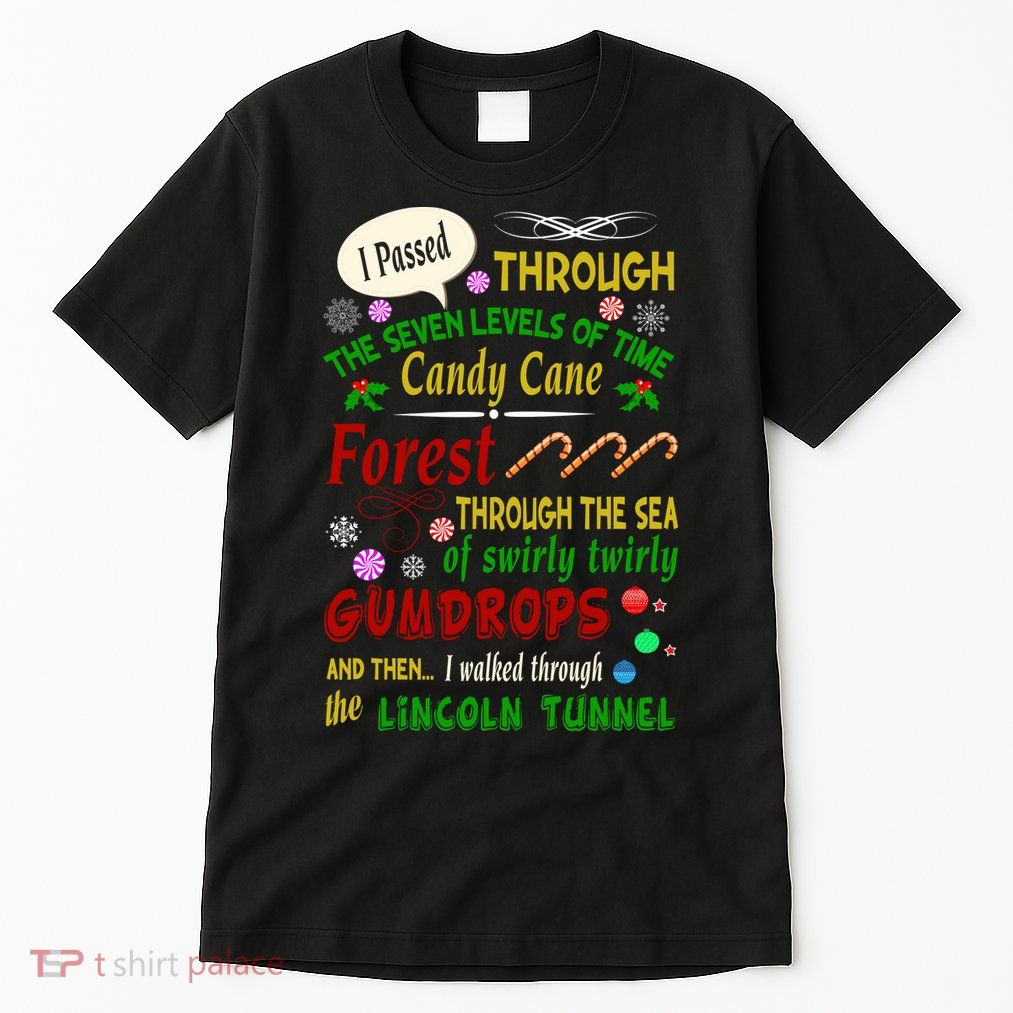 Buddy Funny Elf Christmas Candy Cane Forest, Sea Of Swirly Twirly Gum Drops, An Tall T-Shirt