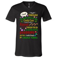 Buddy Funny Elf Christmas Candy Cane Forest, Sea Of Swirly Twirly Gum Drops, An V-Neck T-Shirt
