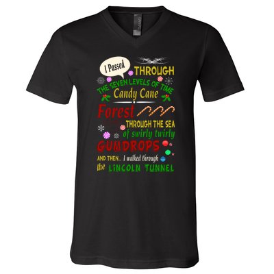 Buddy Funny Elf Christmas Candy Cane Forest, Sea Of Swirly Twirly Gum Drops, An V-Neck T-Shirt