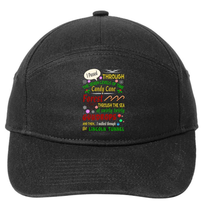 Buddy Funny Elf Christmas Candy Cane Forest, Sea Of Swirly Twirly Gum Drops, An 7-Panel Snapback Hat