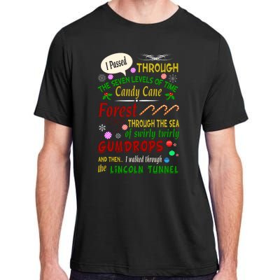 Buddy Funny Elf Christmas Candy Cane Forest, Sea Of Swirly Twirly Gum Drops, An Adult ChromaSoft Performance T-Shirt