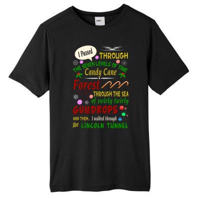 Buddy Funny Elf Christmas Candy Cane Forest, Sea Of Swirly Twirly Gum Drops, An Tall Fusion ChromaSoft Performance T-Shirt