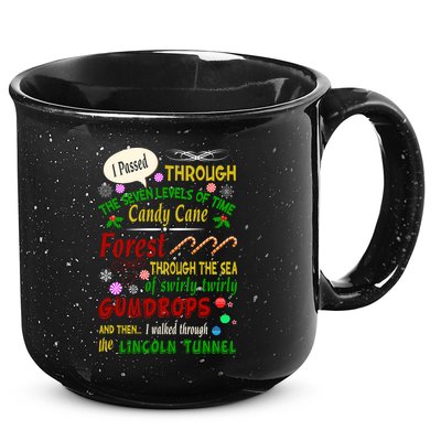 Buddy Funny Elf Christmas Candy Cane Forest, Sea Of Swirly Twirly Gum Drops, An 15oz Campfire Ceramic Mug