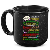 Buddy Funny Elf Christmas Candy Cane Forest, Sea Of Swirly Twirly Gum Drops, An 15oz Campfire Ceramic Mug