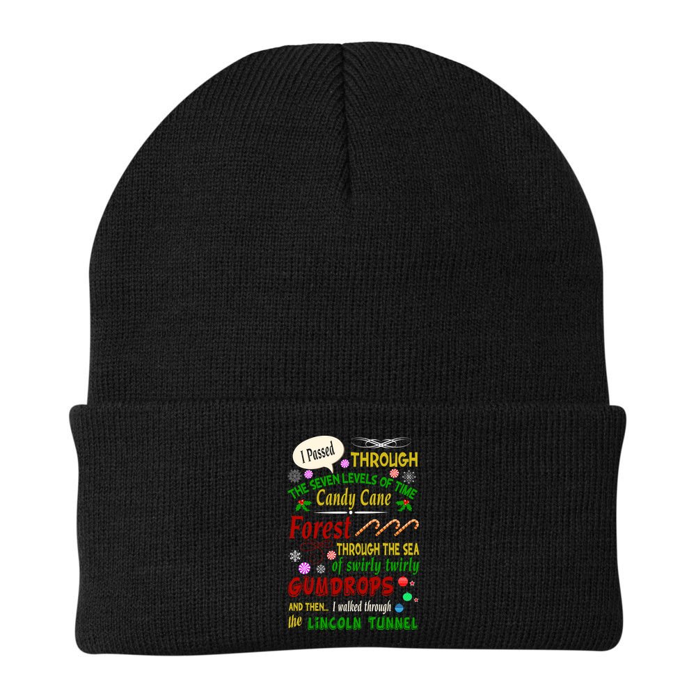 Buddy Funny Elf Christmas Candy Cane Forest, Sea Of Swirly Twirly Gum Drops, An Beanie