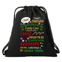 Buddy Funny Elf Christmas Candy Cane Forest, Sea Of Swirly Twirly Gum Drops, An Drawstring Bag