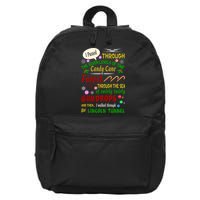 Buddy Funny Elf Christmas Candy Cane Forest, Sea Of Swirly Twirly Gum Drops, An 16 in Basic Backpack