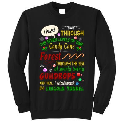 Buddy Funny Elf Christmas Candy Cane Forest, Sea Of Swirly Twirly Gum Drops, An Tall Sweatshirt