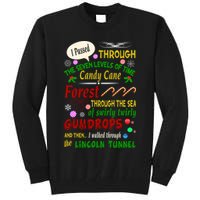 Buddy Funny Elf Christmas Candy Cane Forest, Sea Of Swirly Twirly Gum Drops, An Tall Sweatshirt