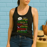 Buddy Funny Elf Christmas Candy Cane Forest, Sea Of Swirly Twirly Gum Drops, An Womens Tank Top
