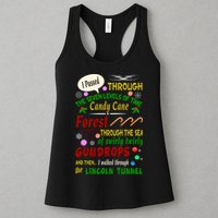 Buddy Funny Elf Christmas Candy Cane Forest, Sea Of Swirly Twirly Gum Drops, An Womens Tank Top