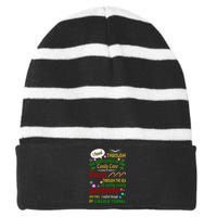 Buddy Funny Elf Christmas Candy Cane Forest, Sea Of Swirly Twirly Gum Drops, An Striped Beanie with Solid Band