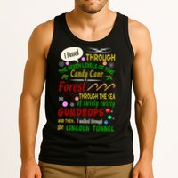 Buddy Funny Elf Christmas Candy Cane Forest, Sea Of Swirly Twirly Gum Drops, An Tank Top