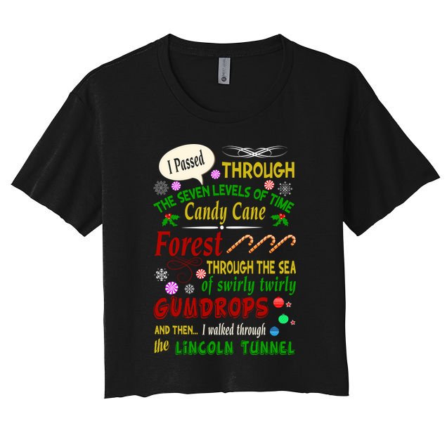 Buddy Funny Elf Christmas Candy Cane Forest, Sea Of Swirly Twirly Gum Drops, An Women's Crop Top Tee
