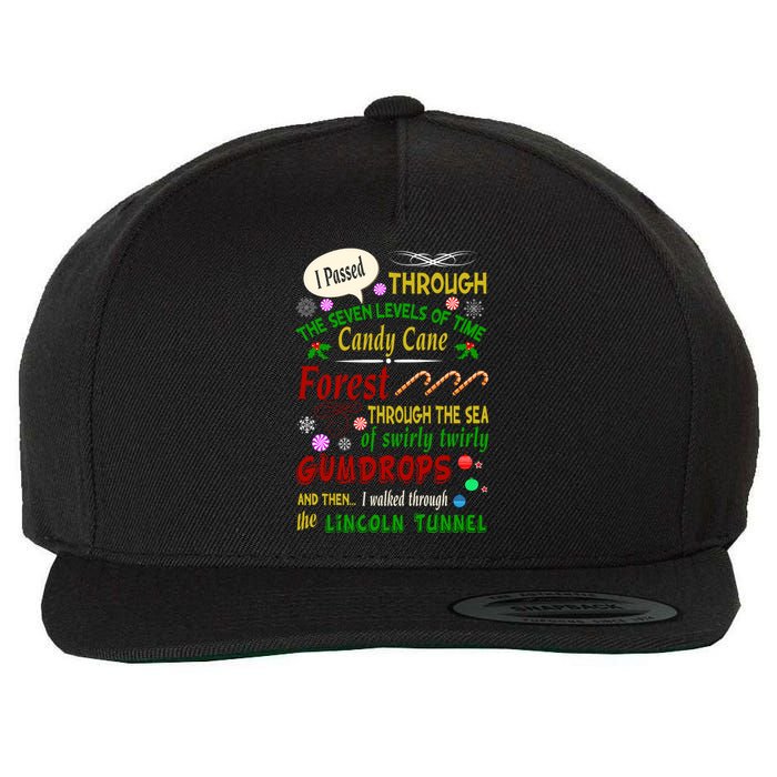 Buddy Funny Elf Christmas Candy Cane Forest, Sea Of Swirly Twirly Gum Drops, An Wool Snapback Cap