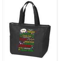 Buddy Funny Elf Christmas Candy Cane Forest, Sea Of Swirly Twirly Gum Drops, An Zip Tote Bag