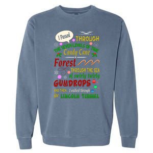 Buddy Funny Elf Christmas Candy Cane Forest, Sea Of Swirly Twirly Gum Drops, An Garment-Dyed Sweatshirt