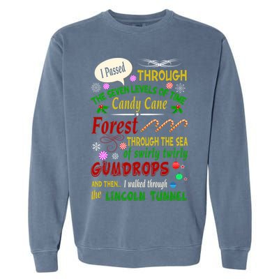 Buddy Funny Elf Christmas Candy Cane Forest, Sea Of Swirly Twirly Gum Drops, An Garment-Dyed Sweatshirt
