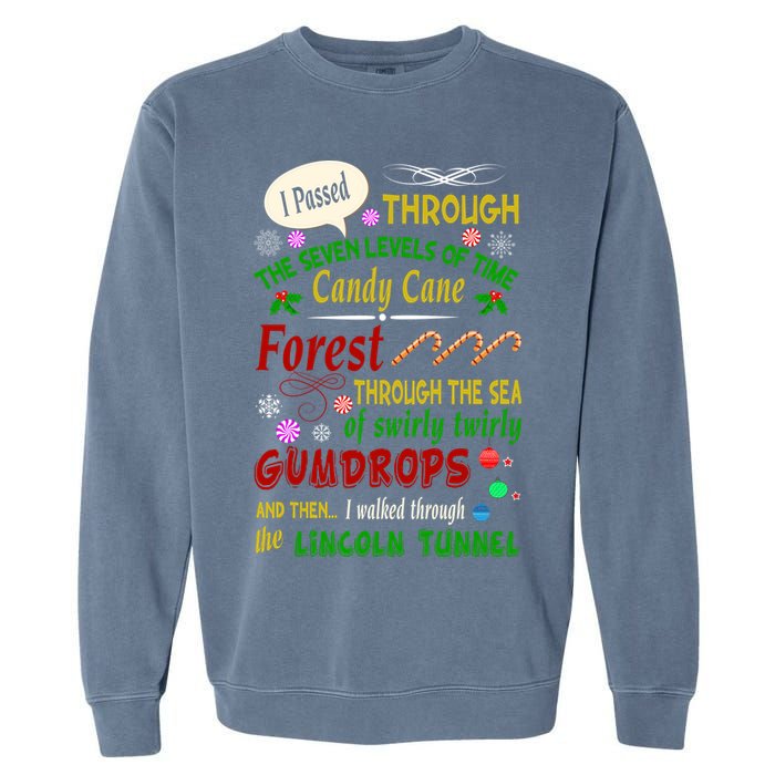 Buddy Funny Elf Christmas Candy Cane Forest, Sea Of Swirly Twirly Gum Drops, An Garment-Dyed Sweatshirt