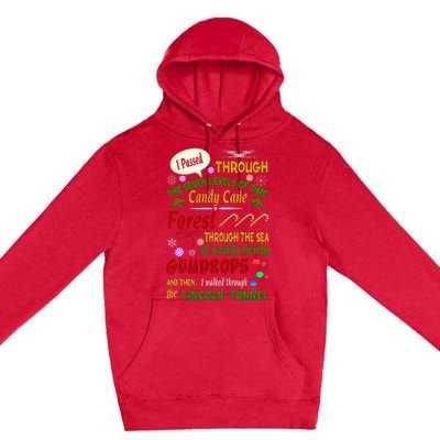 Buddy Funny Elf Christmas Candy Cane Forest, Sea Of Swirly Twirly Gum Drops, An Premium Pullover Hoodie