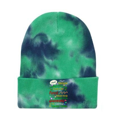 Buddy Funny Elf Christmas Candy Cane Forest, Sea Of Swirly Twirly Gum Drops, An Tie Dye 12in Knit Beanie