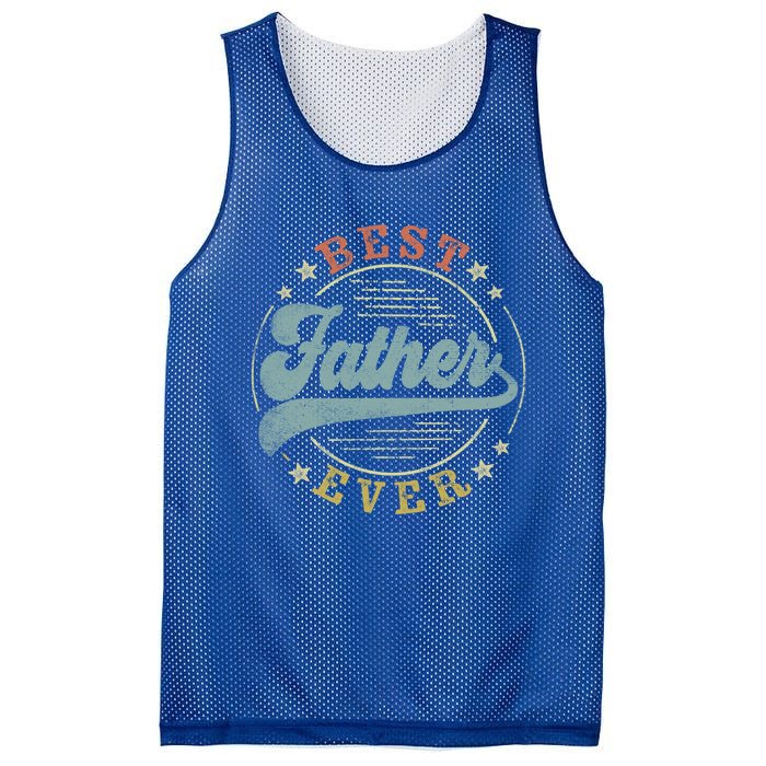 Best Father Ever FatherS Day Father Funny Gift Vintage Emblem Cool Gift Mesh Reversible Basketball Jersey Tank