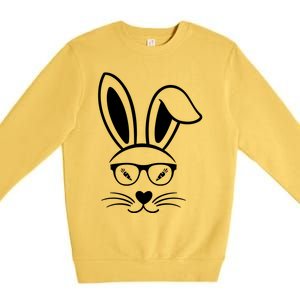 Bunny Face Easter Day Sunglasses Carrot For Premium Crewneck Sweatshirt