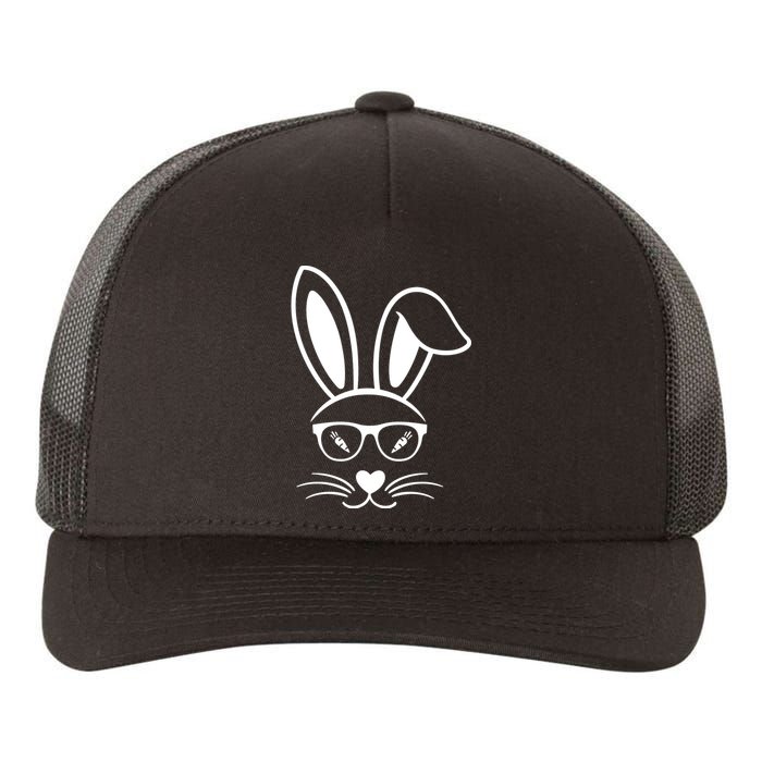 Bunny Face Easter Day Sunglasses Carrot For Yupoong Adult 5-Panel Trucker Hat