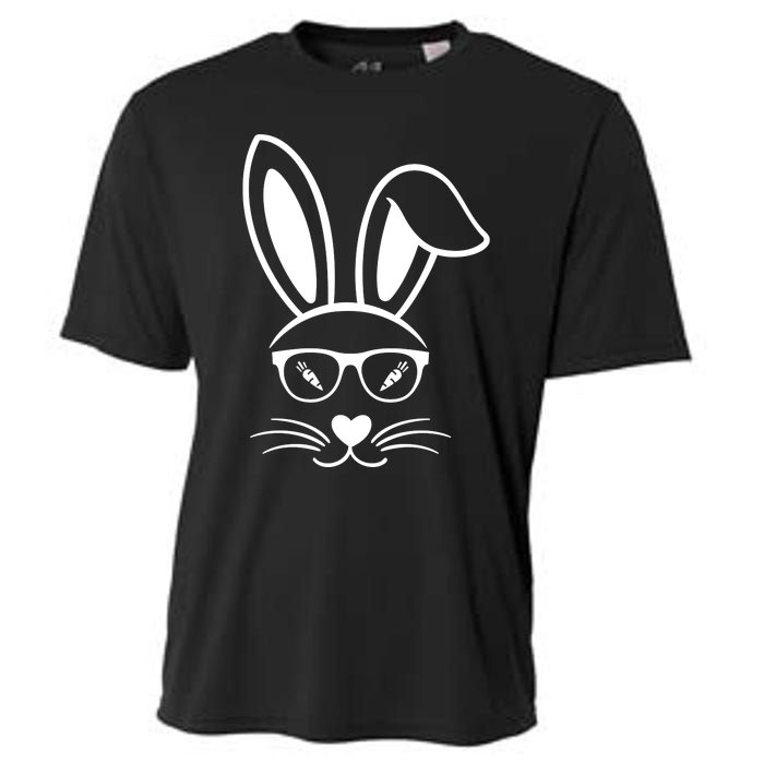 Bunny Face Easter Day Sunglasses Carrot For Cooling Performance Crew T-Shirt