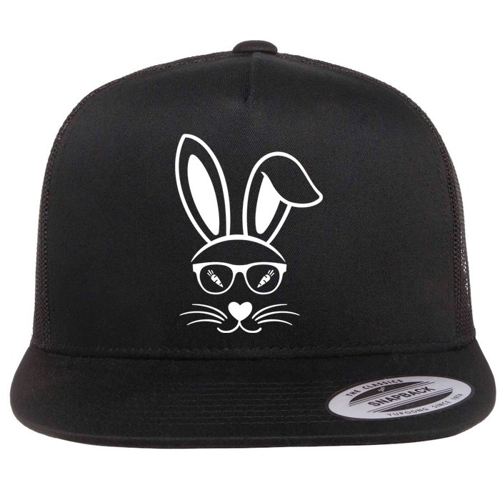 Bunny Face Easter Day Sunglasses Carrot For Flat Bill Trucker Hat