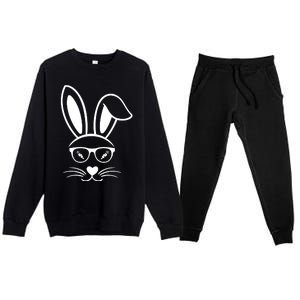 Bunny Face Easter Day Sunglasses Carrot For Premium Crewneck Sweatsuit Set