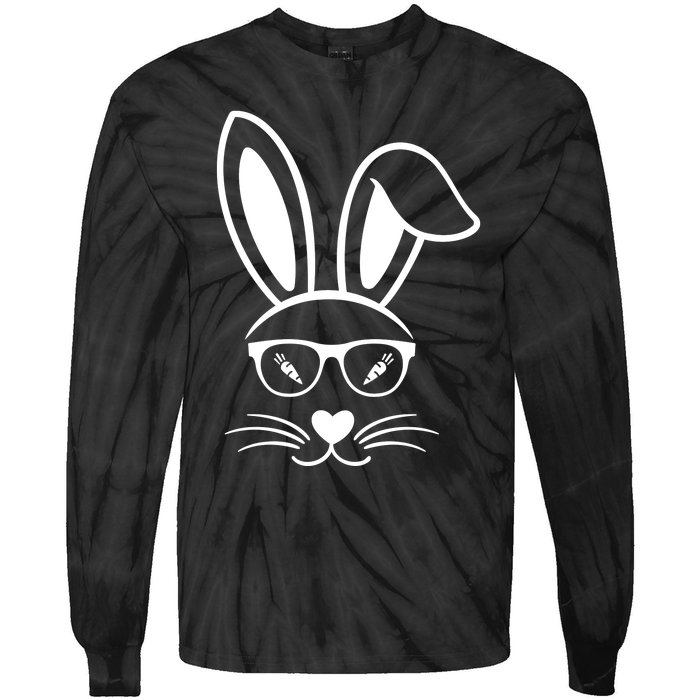 Bunny Face Easter Day Sunglasses Carrot For Tie-Dye Long Sleeve Shirt