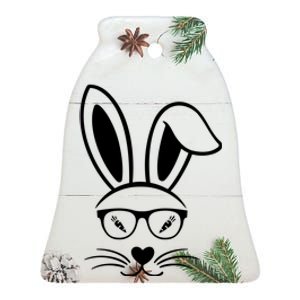 Bunny Face Easter Day Sunglasses Carrot For Ceramic Bell Ornament