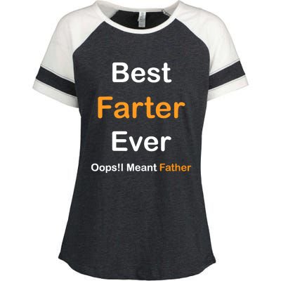 Best Farter Ever Oops I Meant Father tee,Funny Father's Day Enza Ladies Jersey Colorblock Tee