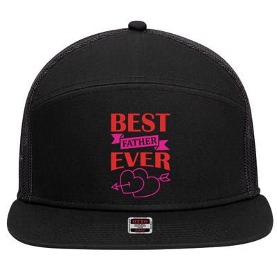 Best Father Ever 7 Panel Mesh Trucker Snapback Hat