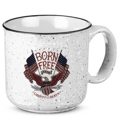 Born Free Eagle American Flag 1776 4th Of July Usa 15oz Campfire Ceramic Mug